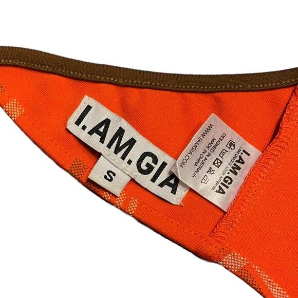 I.AM.GIA Orange Polaris Plaid Halter Top - Picture 5 of 8